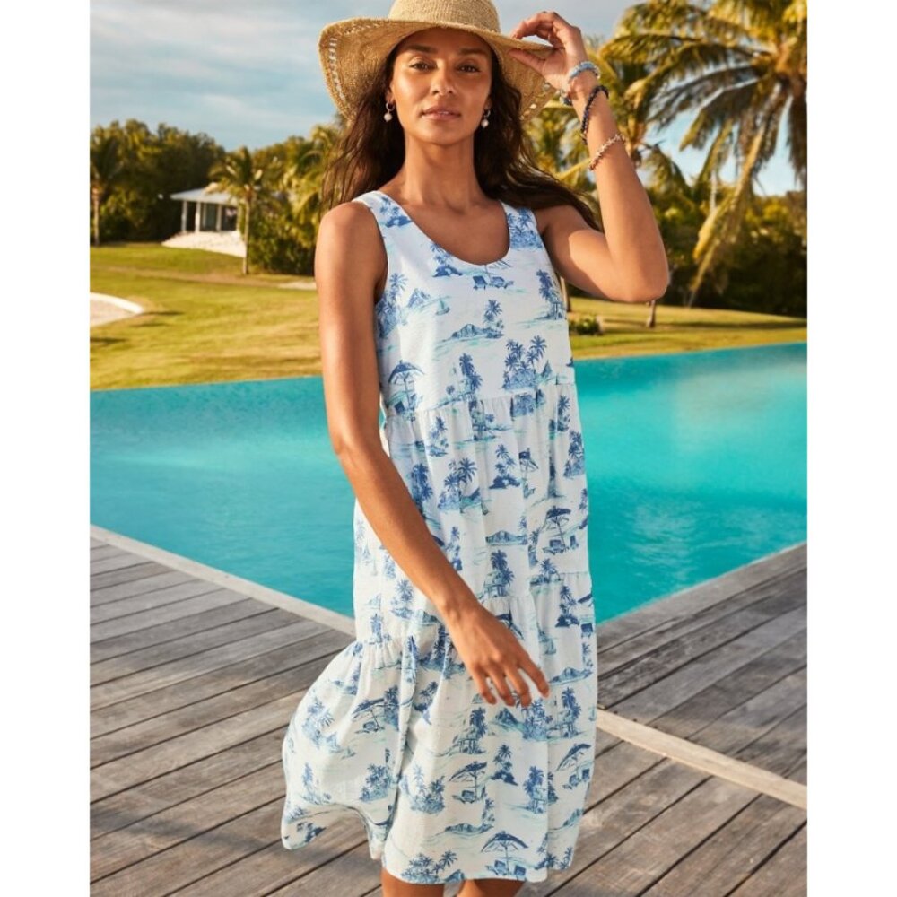 Tommy Bahama Nova Wave Beach Days Cotton Sundress Summer Vacation - NWT - Large